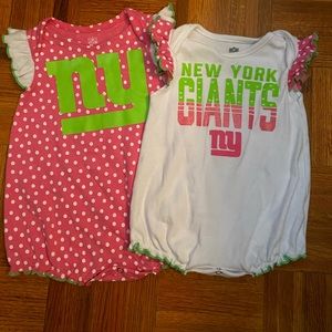NY Giants 2pc Girls Creeper Set “ Polka Fan”
